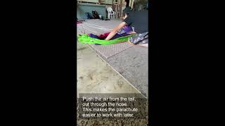 Instructional Flat Packing Parachute video part 1  Just Jump Skydiving.