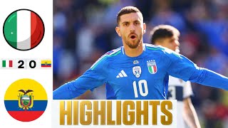 Italia vs Ecuador (2-0) Gli Highlights Oggi |International Friendly | Gol Pellegrini, Gol Di Barella