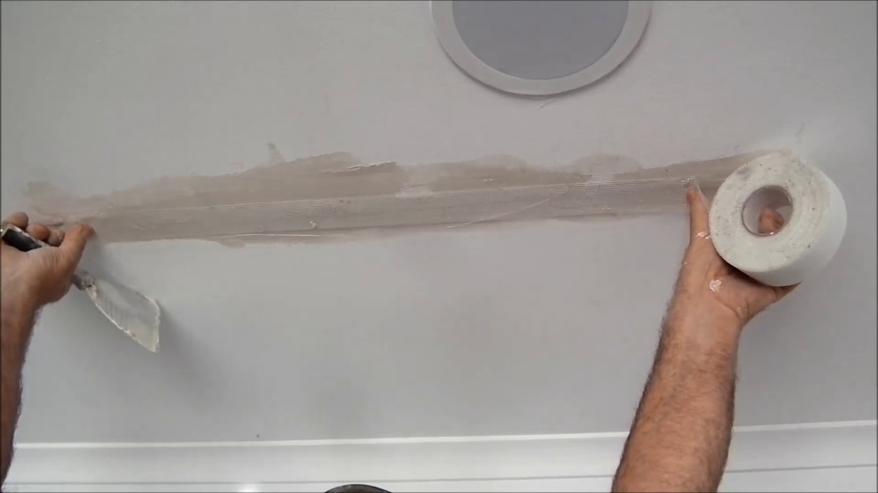 Crack in Plaster Ceiling Repair - YouTube