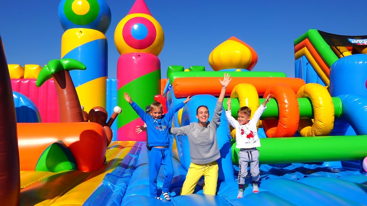 Vlad and Niki in The World Biggest Bounce House for kids