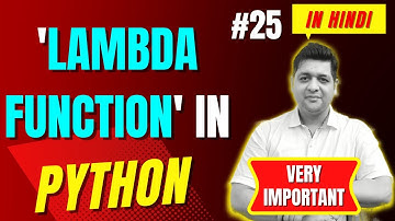 Lambda Function in Python || Complete Python Tutorial For Beginners in Hindi (With Notes) #25