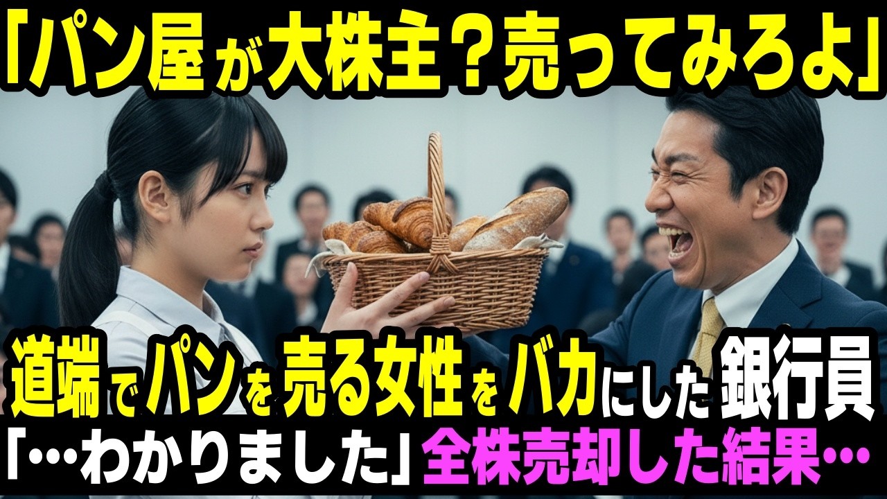 「パン屋が大株主？じゃあ売ってみろよ」道端でパンを売る少女をバカしたエリート銀行員→「…わかりました」言われた通り全株売却した結果…