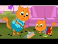 🔴 Familia de gatos - Piso Sucio Animación de Video