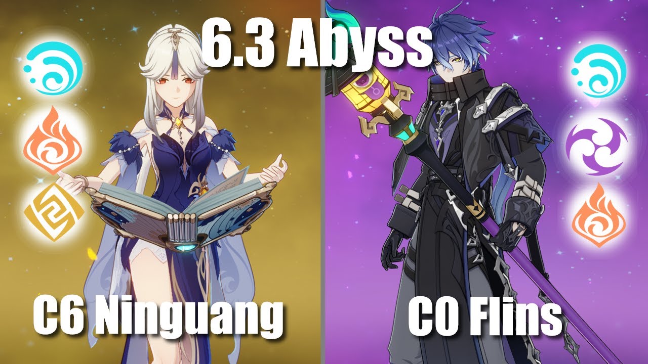 Ninguang and Flins Lunar-Charged | 6.3 Abyss (Genshin)