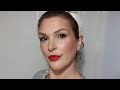 Quick glam party makeup with red lips