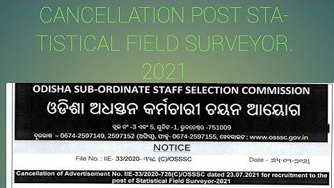 CANCELLATION POST STATISTICAL FIELD SURVEYOR 2021
