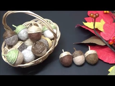 100円均一 秋の飾り 簡単で可愛い どんぐりの作り方 Diy Easy And Cute Acorn Youtube