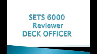 SETS 6000 REVIEWER FOR DECK OFFICER