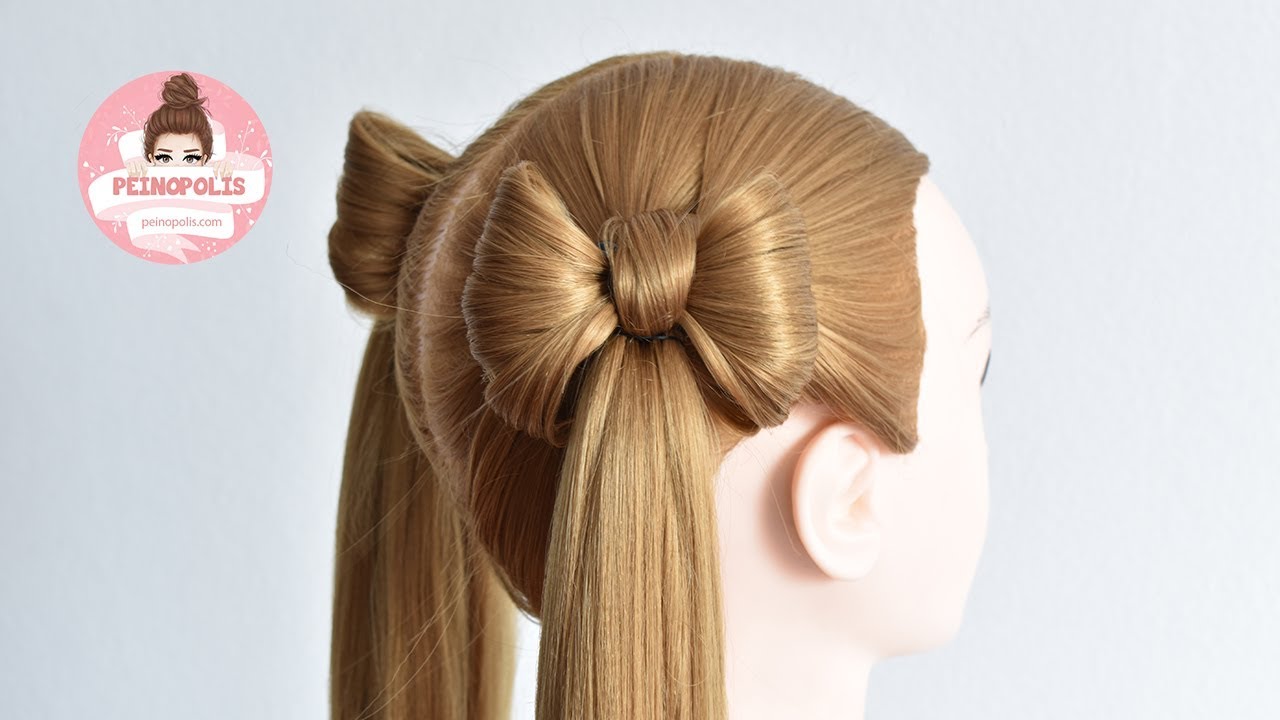 Girl hairstyles with topsy bow  Easy hairstyles for girls  YouTube