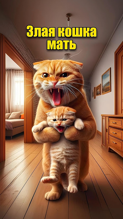 Злая кошка мать в нейросети #dalle3 #chatgpt #aiart #aicat #кот #юмор #ии #нейросеть #мультик #арт