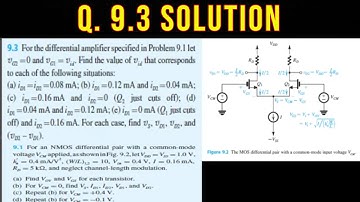 9.3 For the differential amplifier specified in Problem 9.1 let vG2 =0 and vG1 = vid . Find the v…
