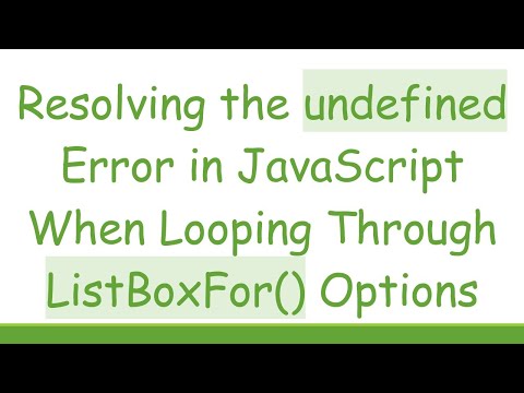 Resolving the undefined
