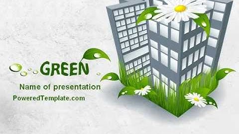 Green Building PowerPoint Template by PoweredTemplate.com