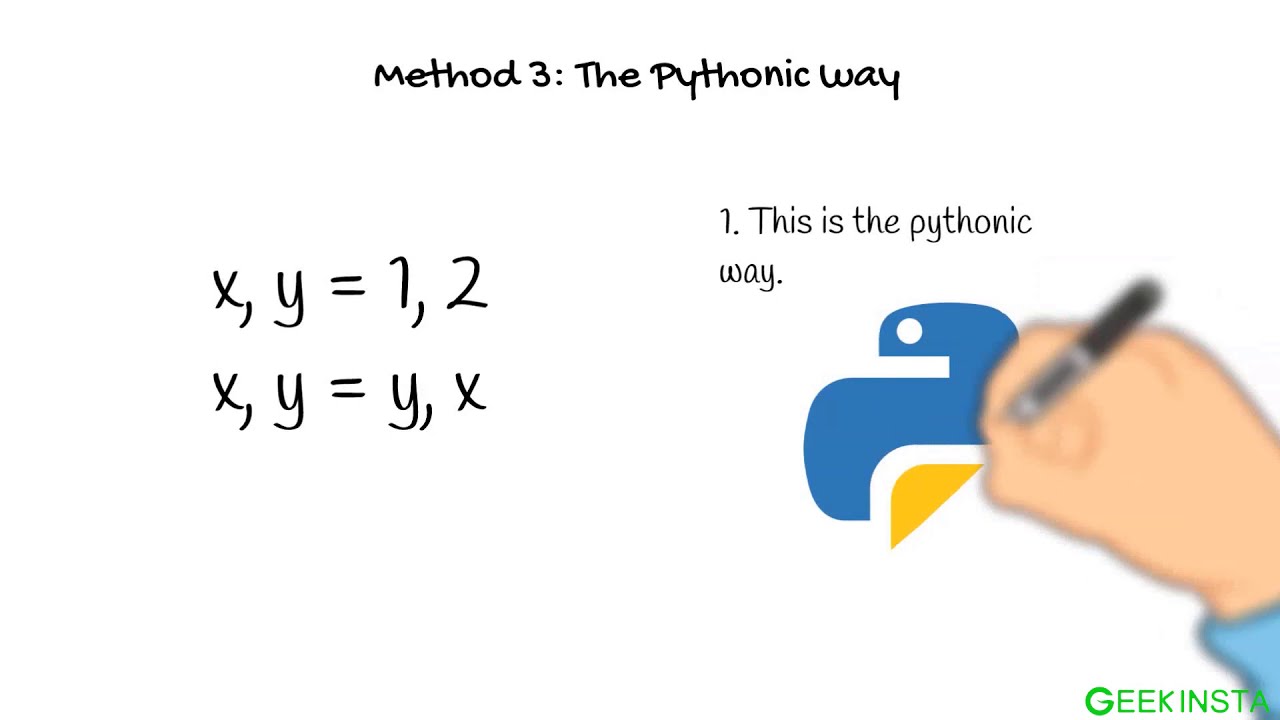 Three ways to swap the values of two variables