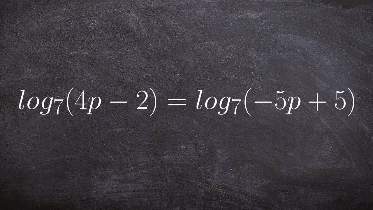 Learn how to use one to one property of logarithms to solve an equation