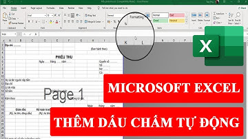Microsoft Excel: Thêm dấu chấm tự động