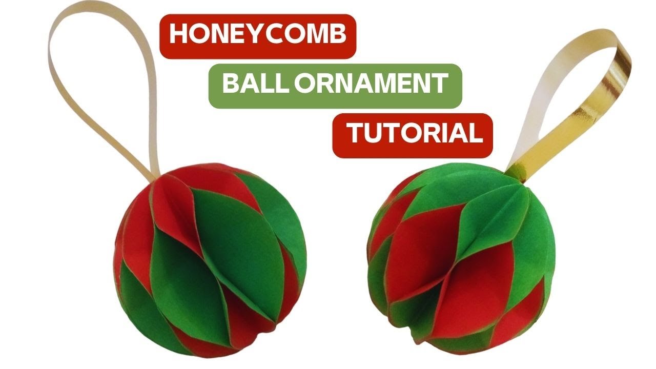 How to make a Honeycomb Ball Ornament!DIY Honeycomb Ball Ornament Two Tone! Новогодний Шар из бумаги