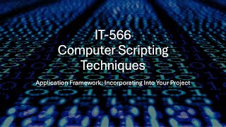 IT566 Project Application Framework : Introduction, Configuration, and Testing Net Worth