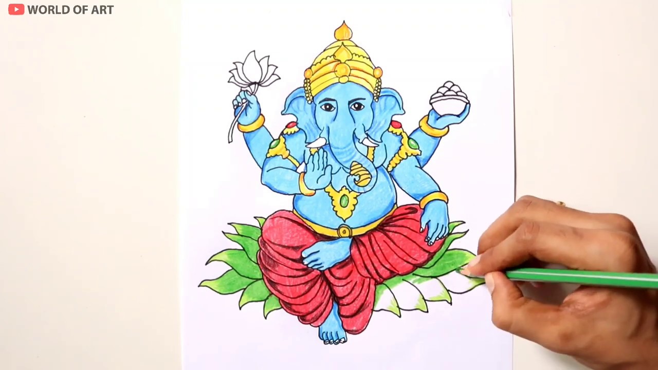 Flipkart.com | ravgar Lord Ganesha Sketch Art Ganpati Bappa Mauraya Canvas  Painting Wall Art [16 x 20 inch] Framed Cotton Fine Grain Primed Canvas  Board (Set of 1) -