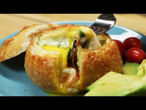 Cheesy Bread Bowl For Breakfast