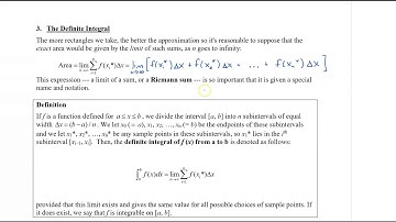 Calculus 12 - Sec 4.2 The Definite Integral Part 1