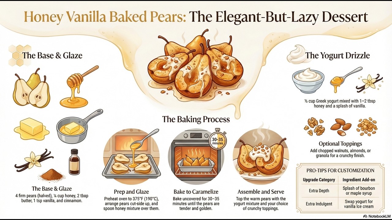 Рецепт запеченных груш с медом и ванилью