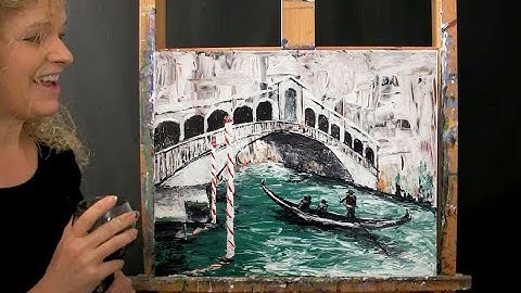 Learn to Paint "ABSTRACT RIALTO BRIDGE" with a Palette Knife - Paint and Sip at Home - Step by Step