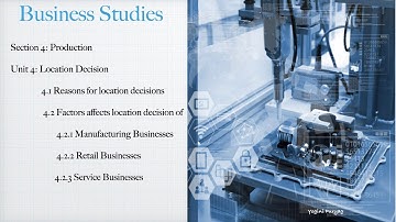 Location Decision Business Studies Cambridge IGCSE