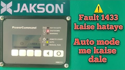 Jakson dg | fault 1433 jakson emergency stop | auto mode dg | jakson dg fault 1433 kaise hataye