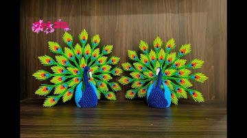 How to make a Peacock 3D Origami - Cách xếp Công xoè đuôi đẹp nhất