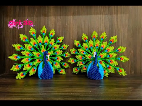 How to make a Peacock 3D Origami - Cách xếp Công xoè đuôi đẹp nhất