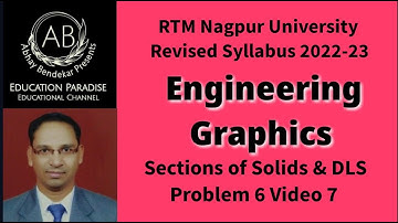 Sections of Solids and DLS: Penagonal Pyramid resting on HP, FV, Sect. TV, DLS Problem 6