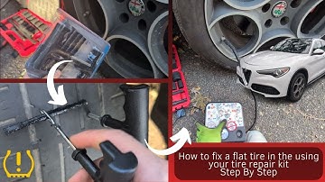 How to fix a flat tire in the using your tire repair kit 🔧Step by Step🔧