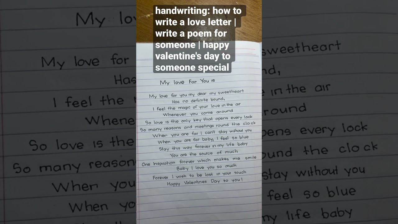 handwriting: how write a love letter | write a poem for someone | happy valentine's day to someone