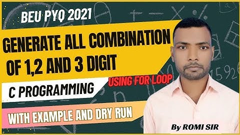 Generate all combinations of 1,2 & 3 using for loop | Generate all possible of 1,2,3 using for loop