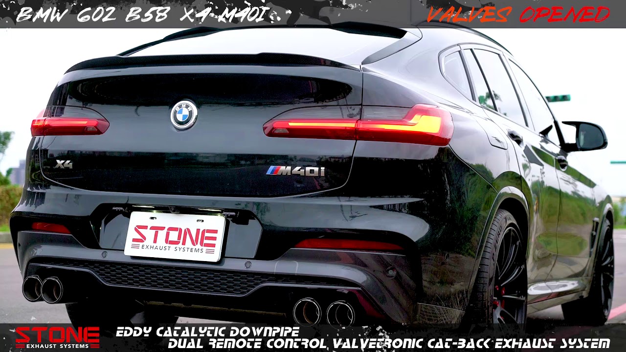 BMW X4 Mi G B スパイラル触媒付きダウンパイプ+可変バルブキャットバックマフラー STONE EXHAUST