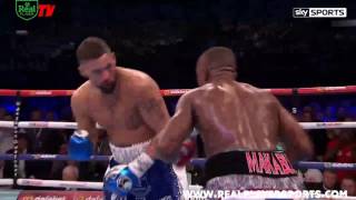 Tony Bellew knocks out Ilunga Makabu to win WBC world cruiserweight title at Goodison Park
