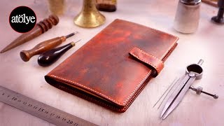 making a leather journal notebook cover | Pull Up leather | how it's made