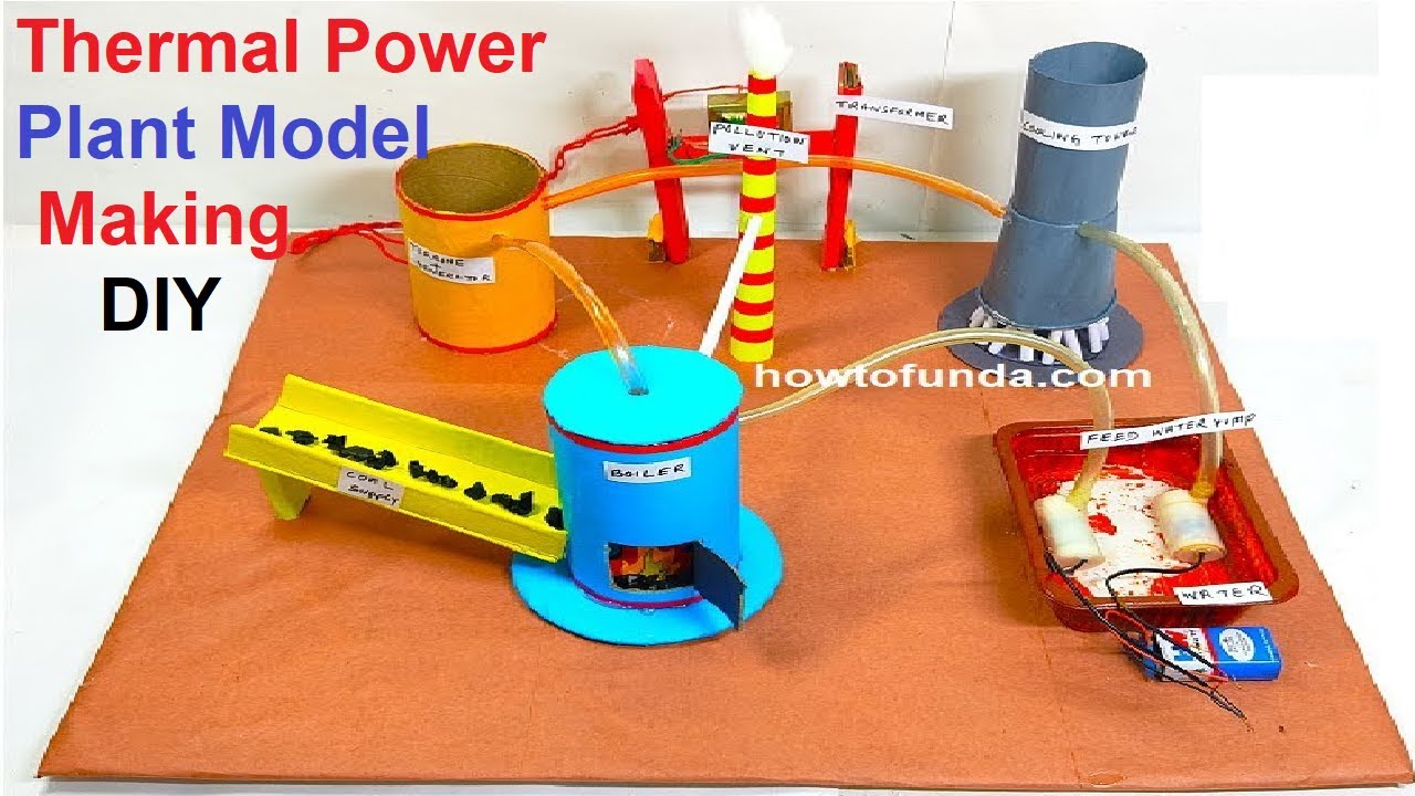 thermal plant model making science project - diy | howtofunda - eco friendly | still model - YouTube