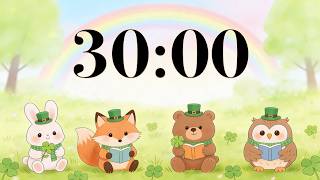 Celebrity 30 Minute Saint Patrick's Day Timer | Happy Irish Music with Cute Animals & March Spring Background Wealth