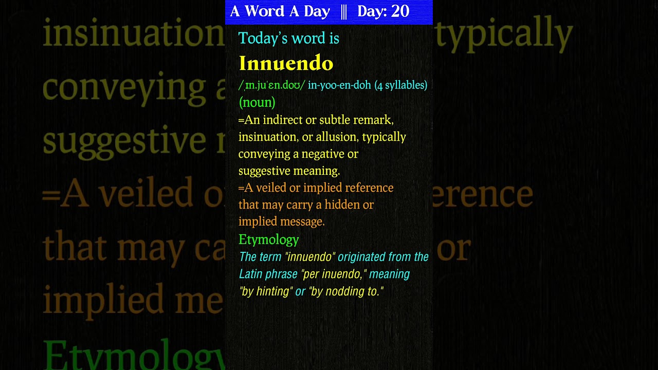 Innuendo Examples Sentences