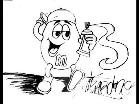 Lets Learn to Draw M&Ms cartoon Character (using sharpi marker