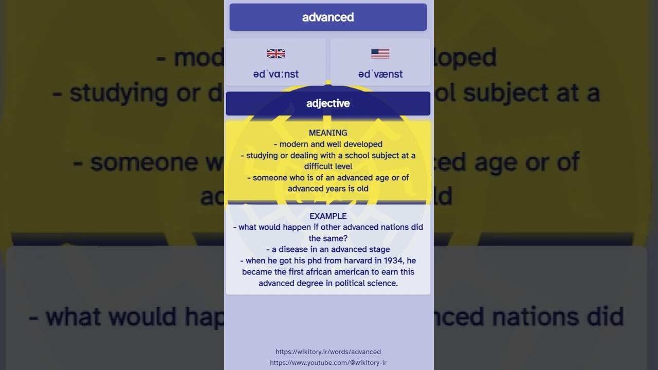 What Does Advanced Mean Quick English Vocabulary YouTube What Does Advanced Mean Quick English Vocabulary YouTube