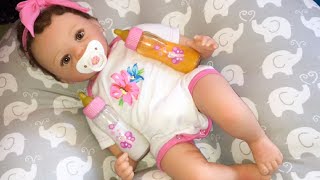 Unboxing JCToys Magic Disappearing Milk and Juice Bottles with Ashton Drake Presley Baby Doll