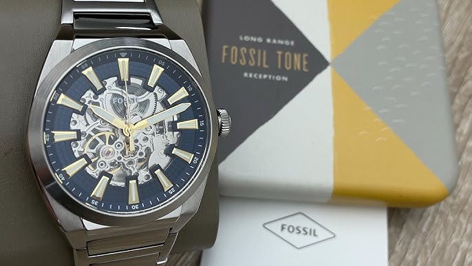 Fossil Everett Automatic Stainless Steel Silver ME3220 - YouTube