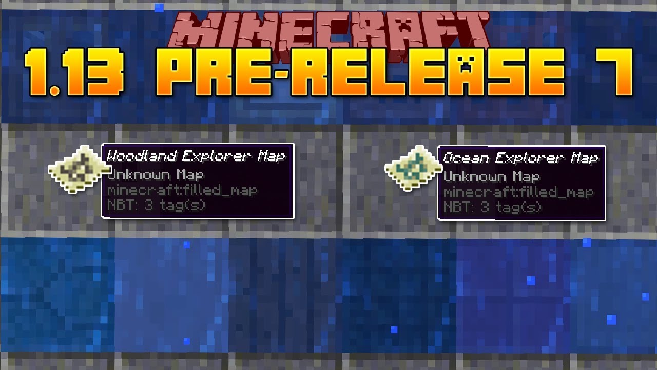 Maps & Waterlogged Block updates│Minecraft 1.13 PreRelease 7 YouTube
