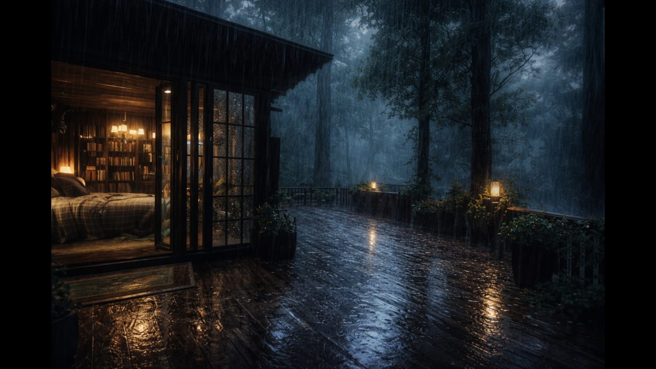 Natural Night Sounds of Rain and Forest Animals | Better Sleep, Focus, Deep Relaxation
