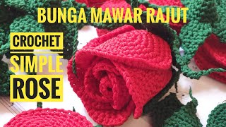 crochet / tutorial merajut bunga mawar / crochet rose flower