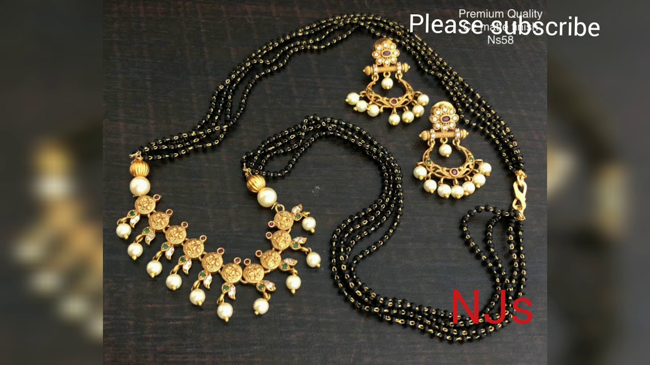 Black beads premium quality Matte finish collection fashion jewellery series- 145