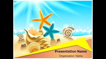 Beach Summer Holidays PPT PowerPoint template | thetemplatewizard.com